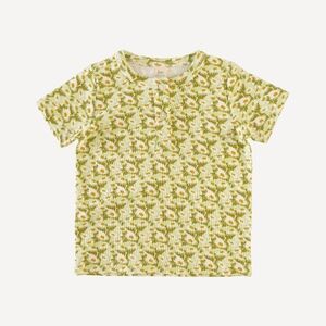 NWT 5Y Kate Quinn Short Sleeve Basic Henley Tee T-shirt Daisy Garden Cotton